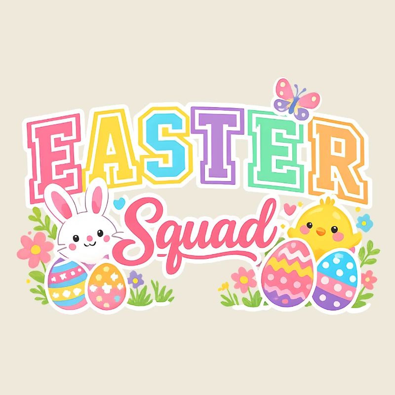 Ostern Squad Bunte Eier Küken