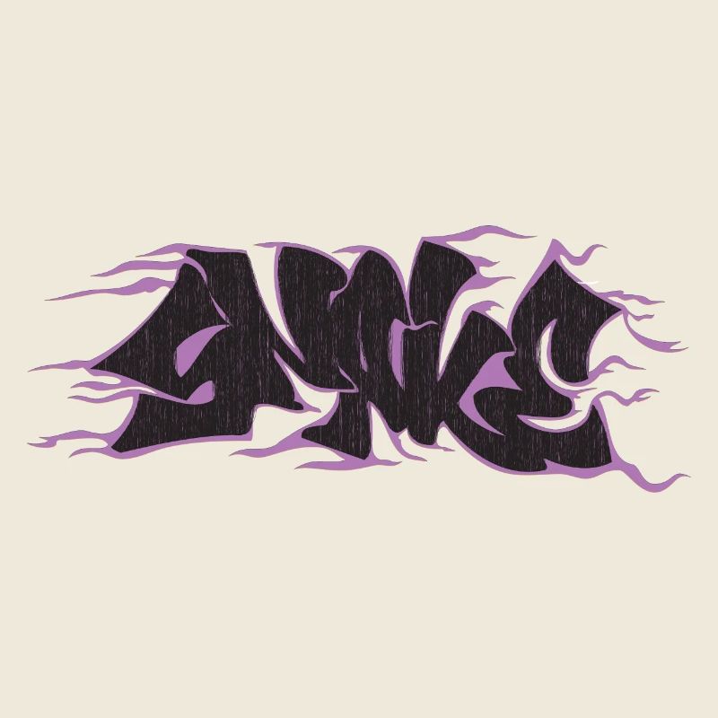 snake graffiti hand draw purple