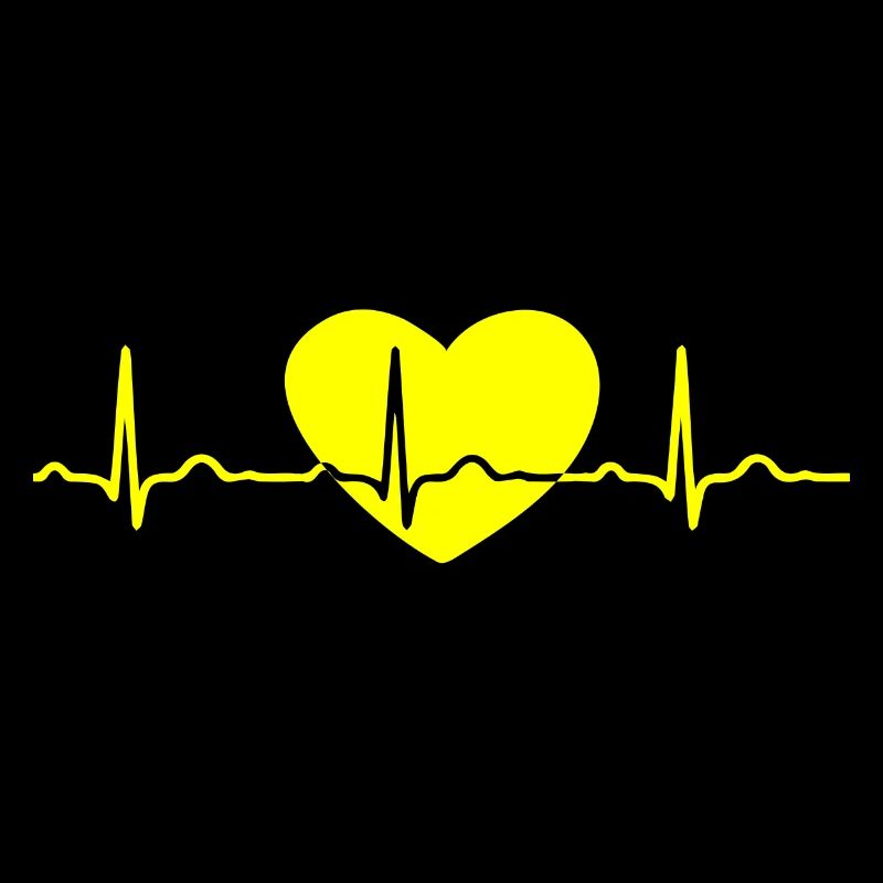 ECG HEART LINE yellow