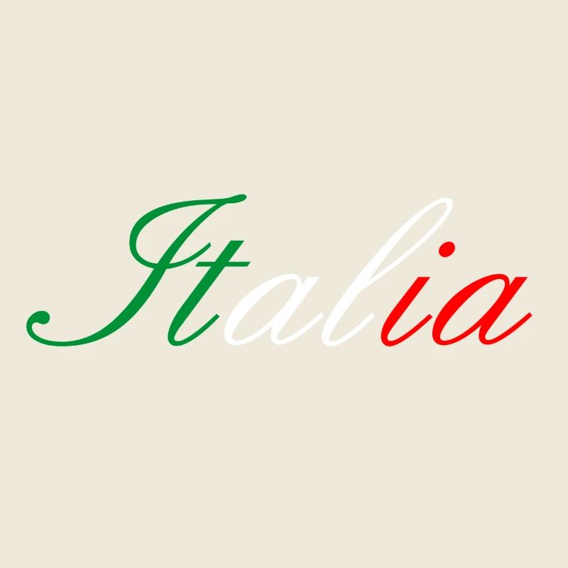 Italia écriture couleur drapeau