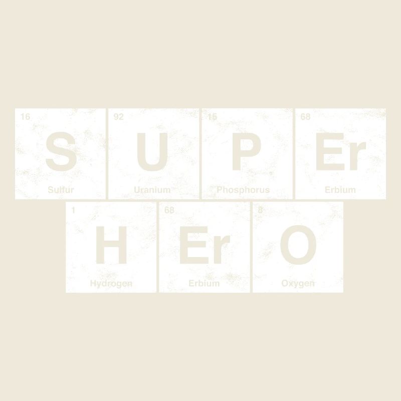 Nerdiger superhero! Periodic table of elements