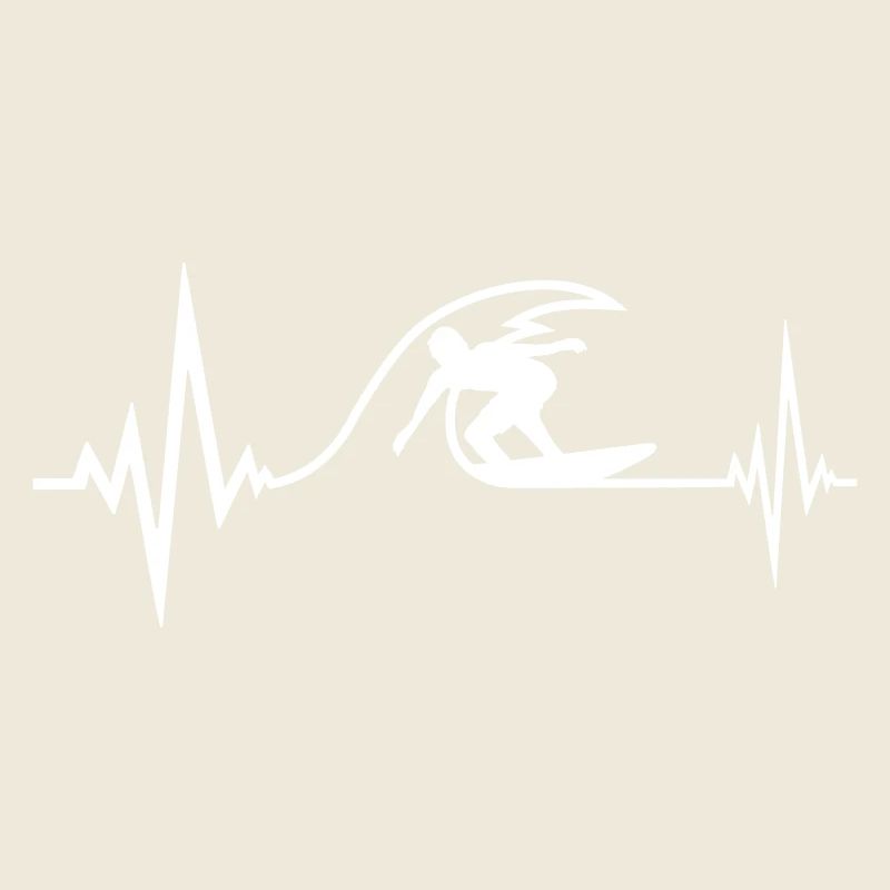 Surfer Pulse Heartbeat ECG Frequency Beach Wave