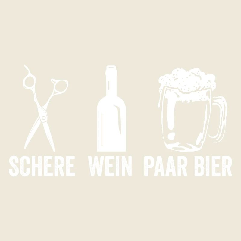 Wein Schere Paar Bier