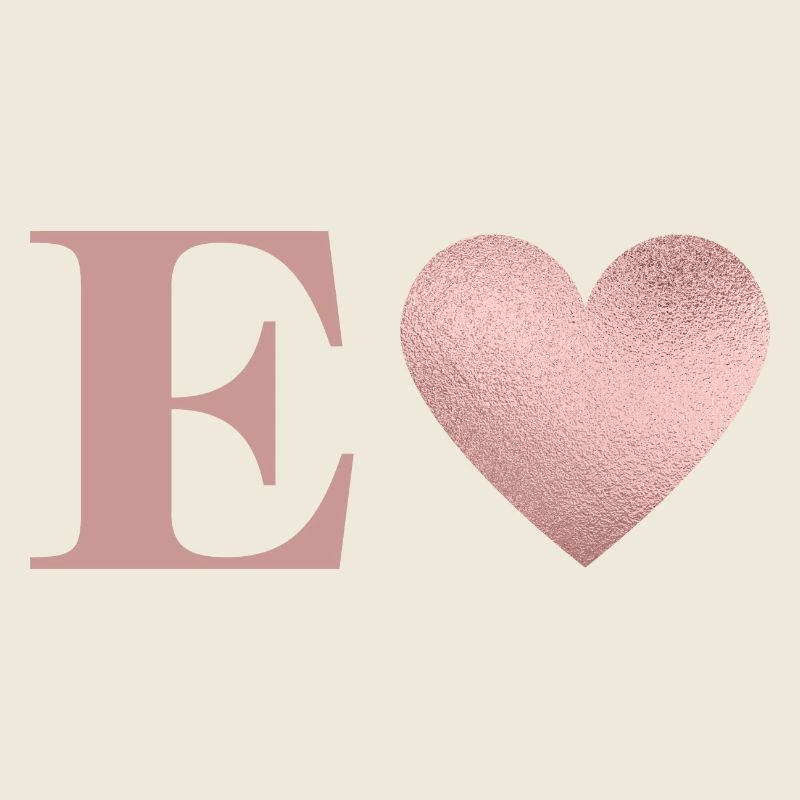 Buchstabe e Herz roségold