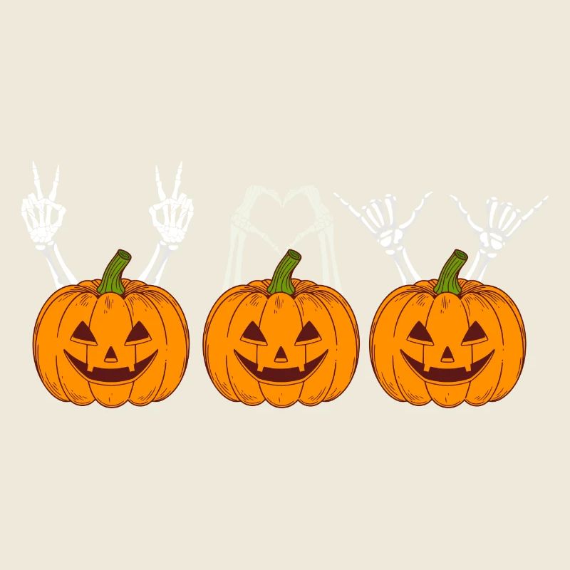 Three Jolly Halloween Pumpkins