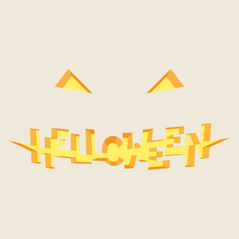 Helloween Pumpkin Type Face