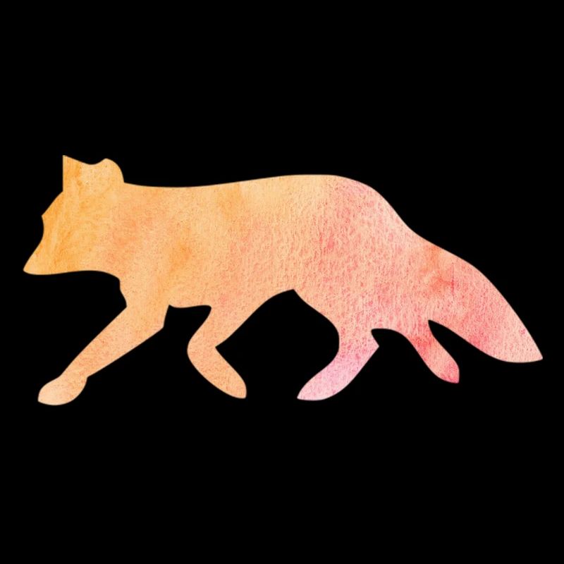 Fuchs Silhouette Wasserfarbe Geschenk T-Shirts