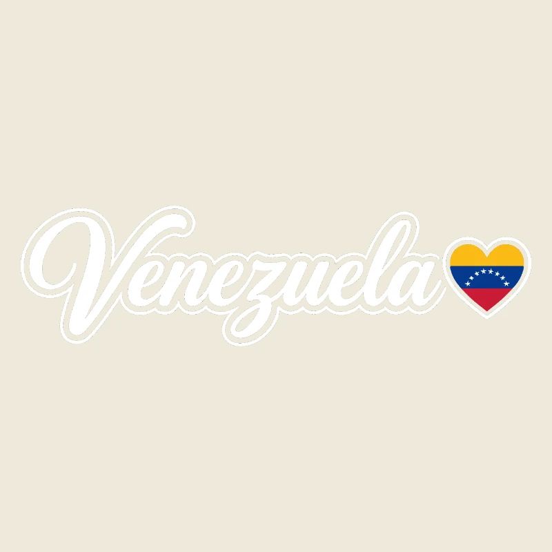 Venezuela Script with Flag Heart Love
