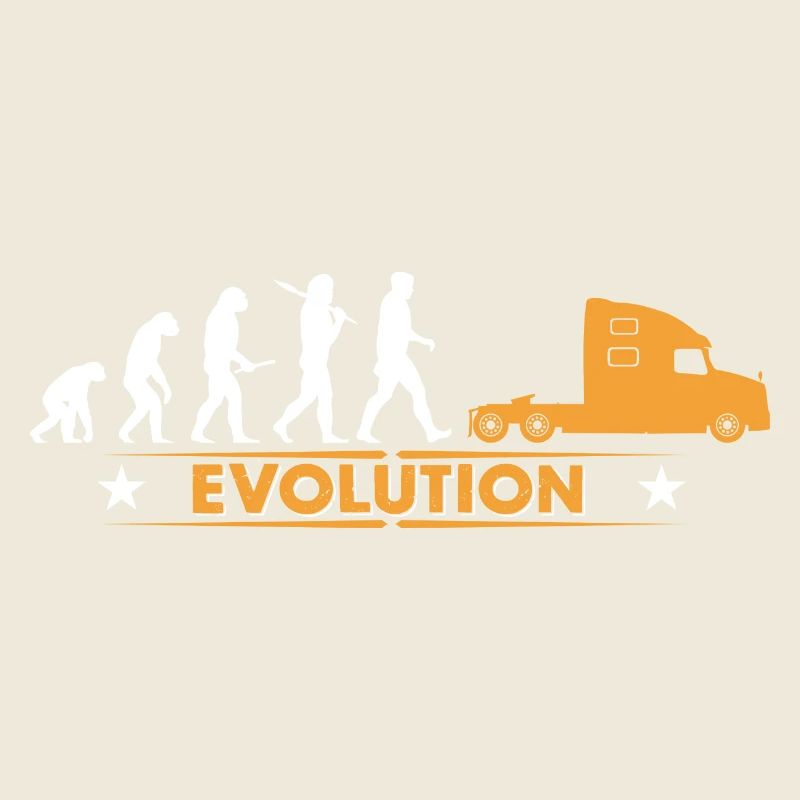 LORRY truck trucker - orange/white