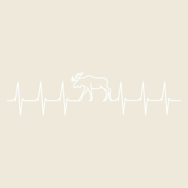 Elch Herzschlag Moose Heartbeat Design