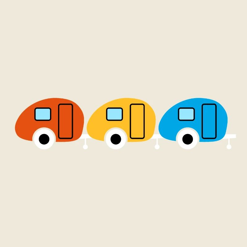 Caravan Three Trio Camping Caravan Van Life Retro