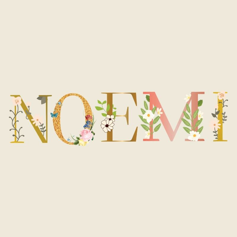 Le nom NOEMI décoré de fleurs