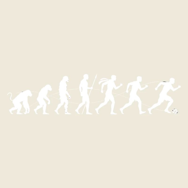 Evolution Running Silhouette to Football