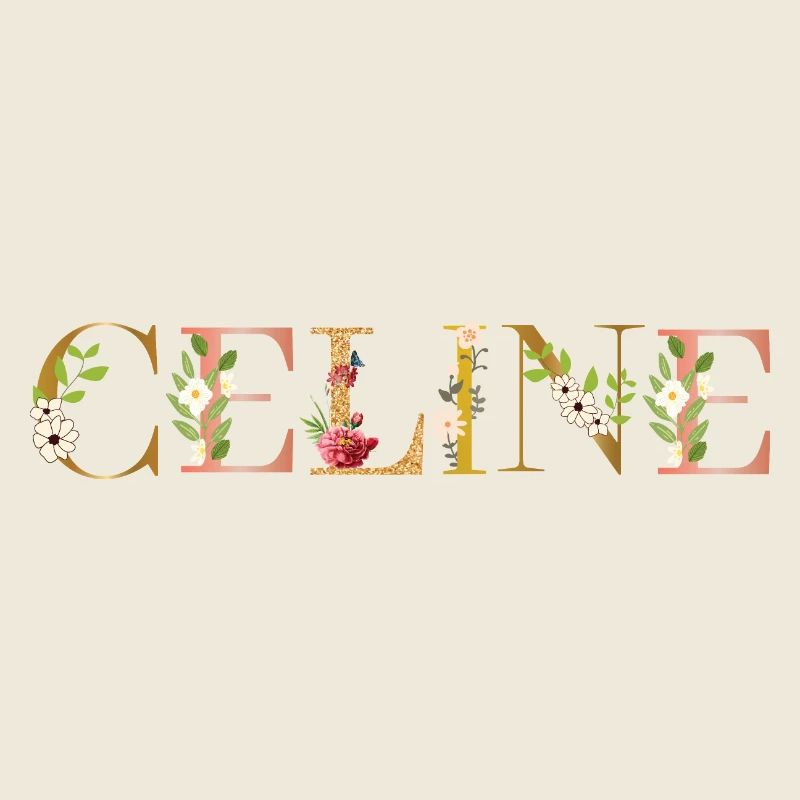 Prénom de Céline orné de fleurs