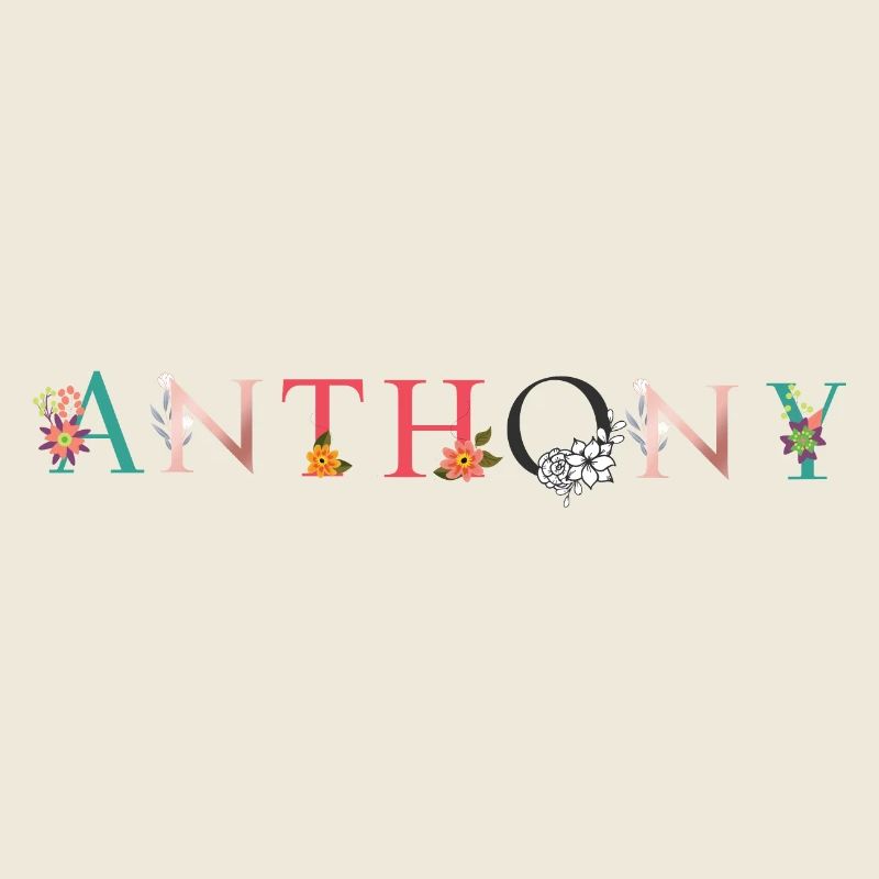 ANTHONY Nom Art avec fleurs brodées