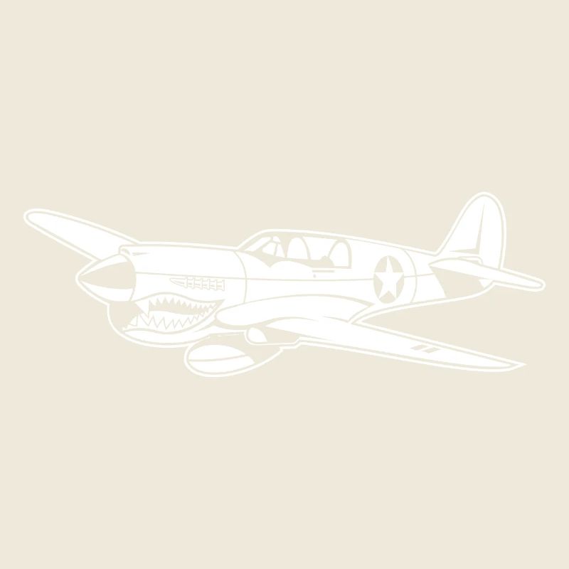 Jagdflugzeug / Kampfflieger Warhawk 02_weiß