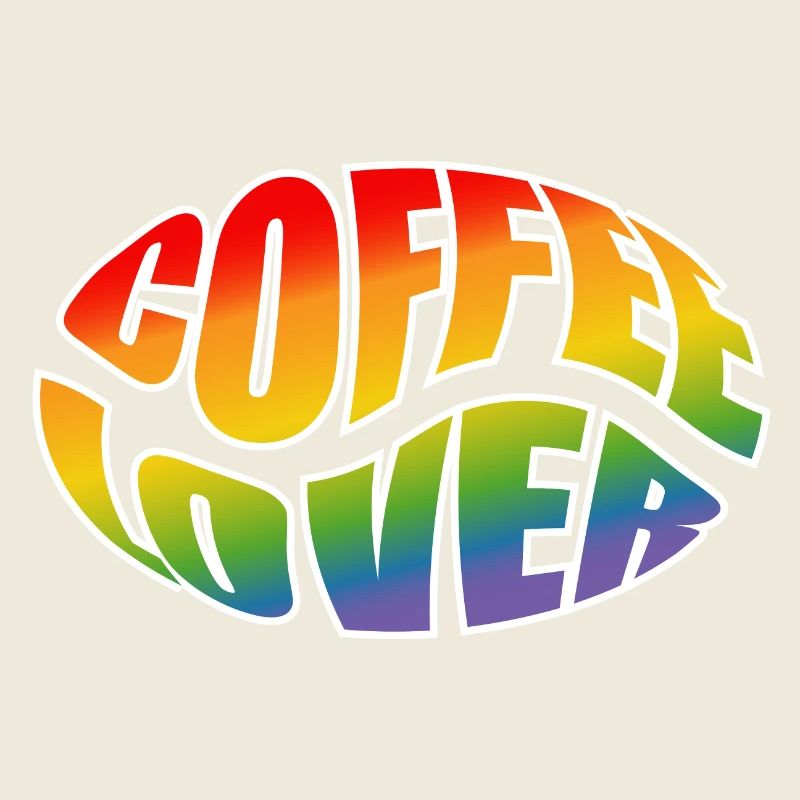 Kaffeebohne coffee lover rainbow black shirt