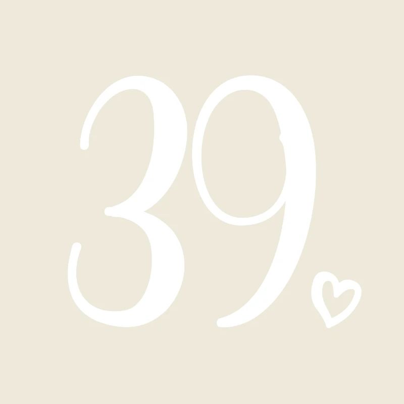 Cute Number 39, 39 Years Old, 39th Birthday Gift