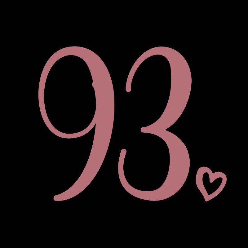 Cute Number 93, 93 Years Old, 93rd Birthday Gift