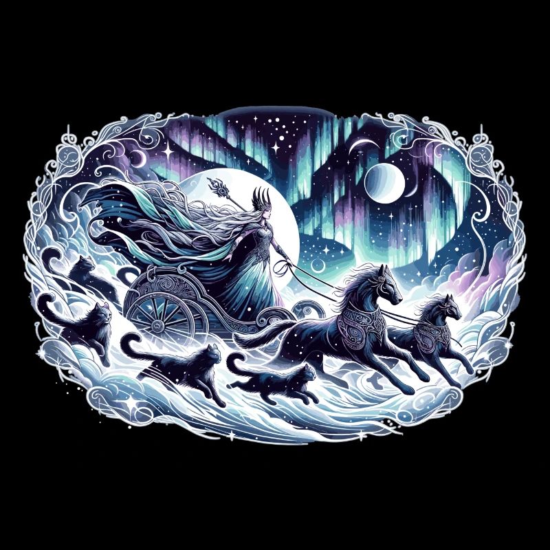 Moon goddess in the nocturnal magic train