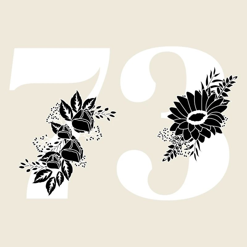 Nummer 73 Schwarze Blumen - 73. Blumengeburtstag