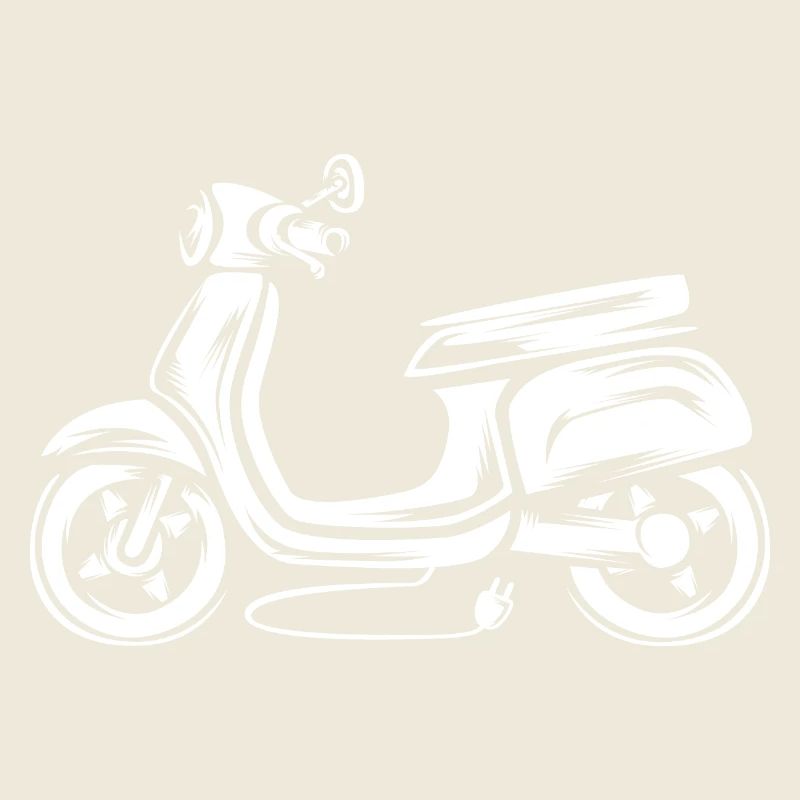 Elektro Roller Illustration - e Moped Fahrer