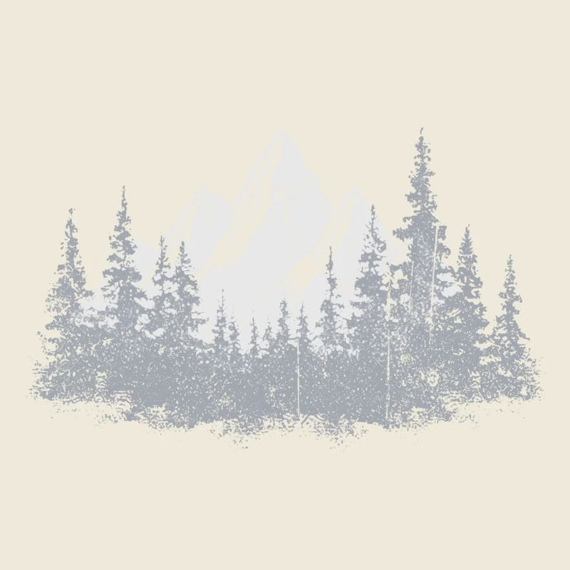 Serene Mountain Forest Silhouette