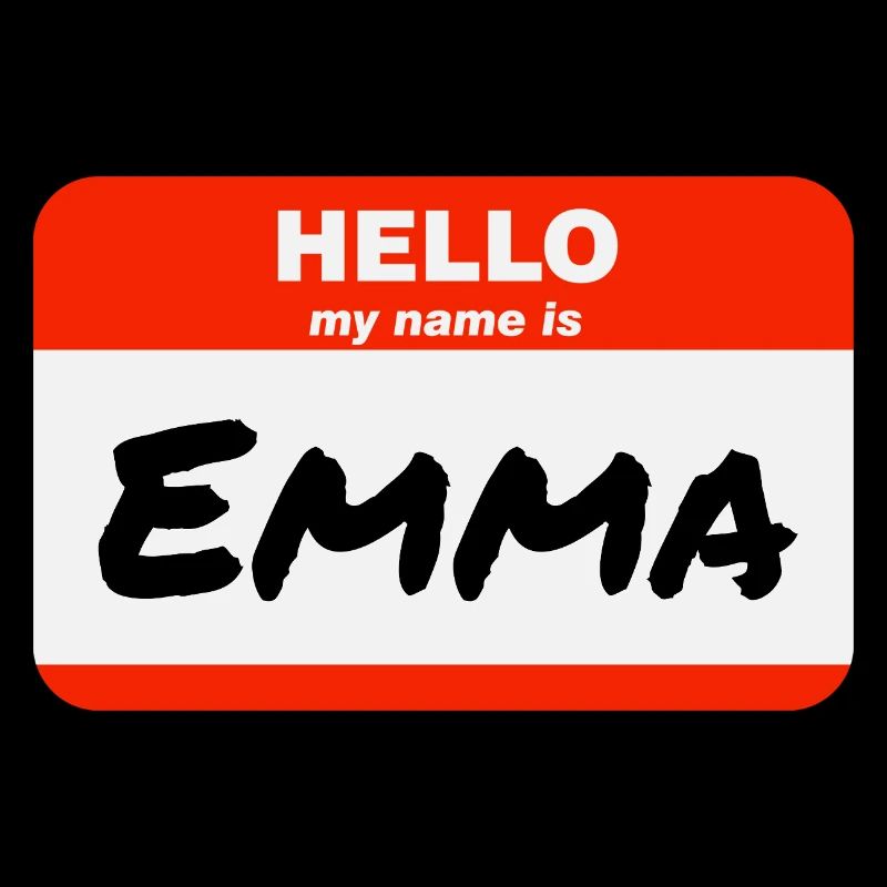 Hello My Name Is Emma Label Name Tag