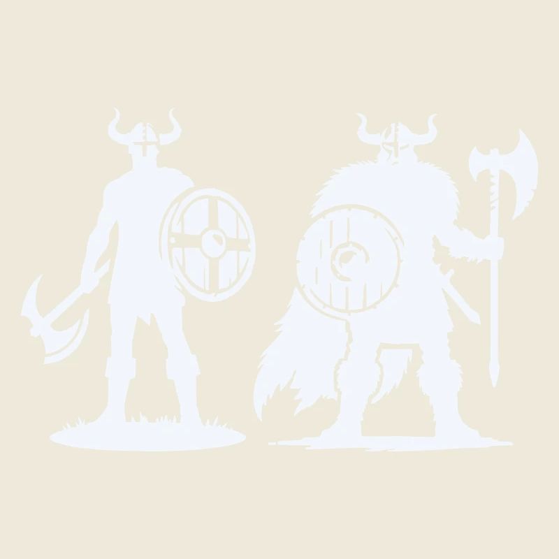 Wikinger-Duo: Schild & Beil im Schatten