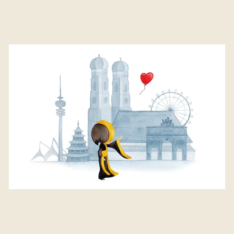 Münchner Kindl avec Munich Skyline