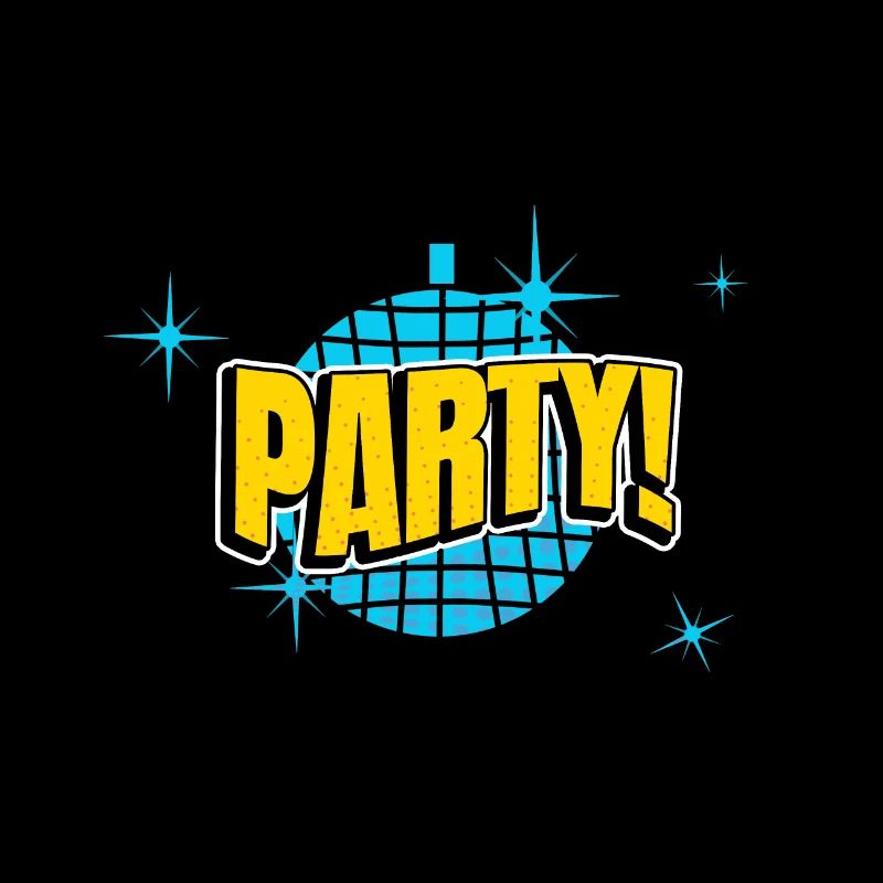 Party Disco Comic Stil Blase Graffiti Schriftzug