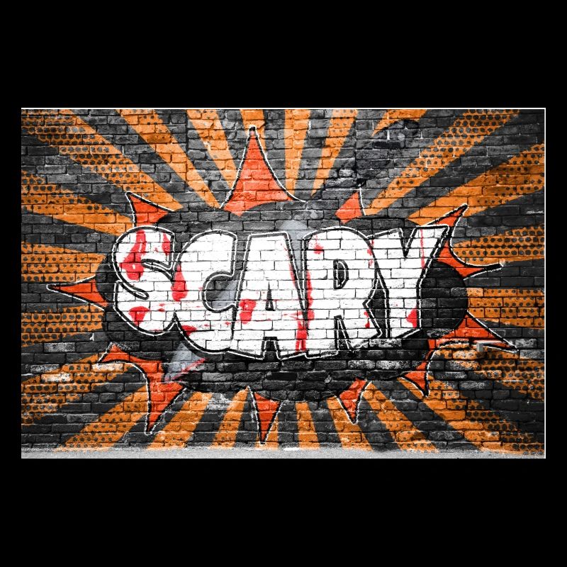 Scary Halloween Comic Stil Graffiti Schriftzug auf