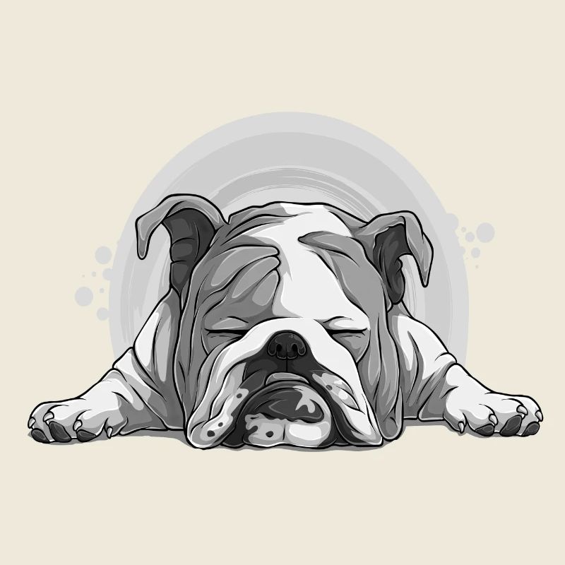 Chien bouledogue animaux chiot chien mignon Art de l’aquarelle