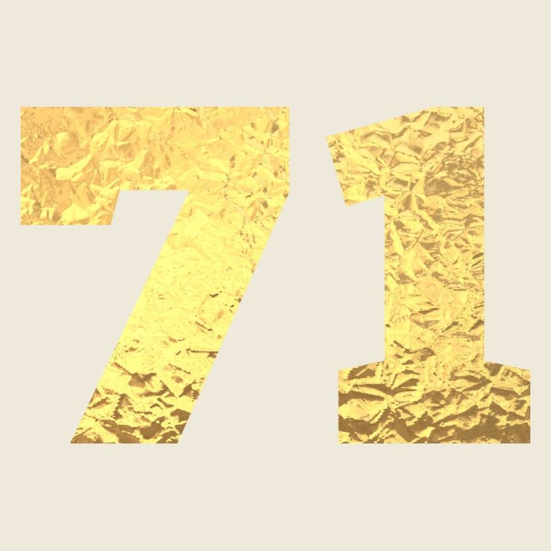 71 Gold Glitter - 71 Birthday