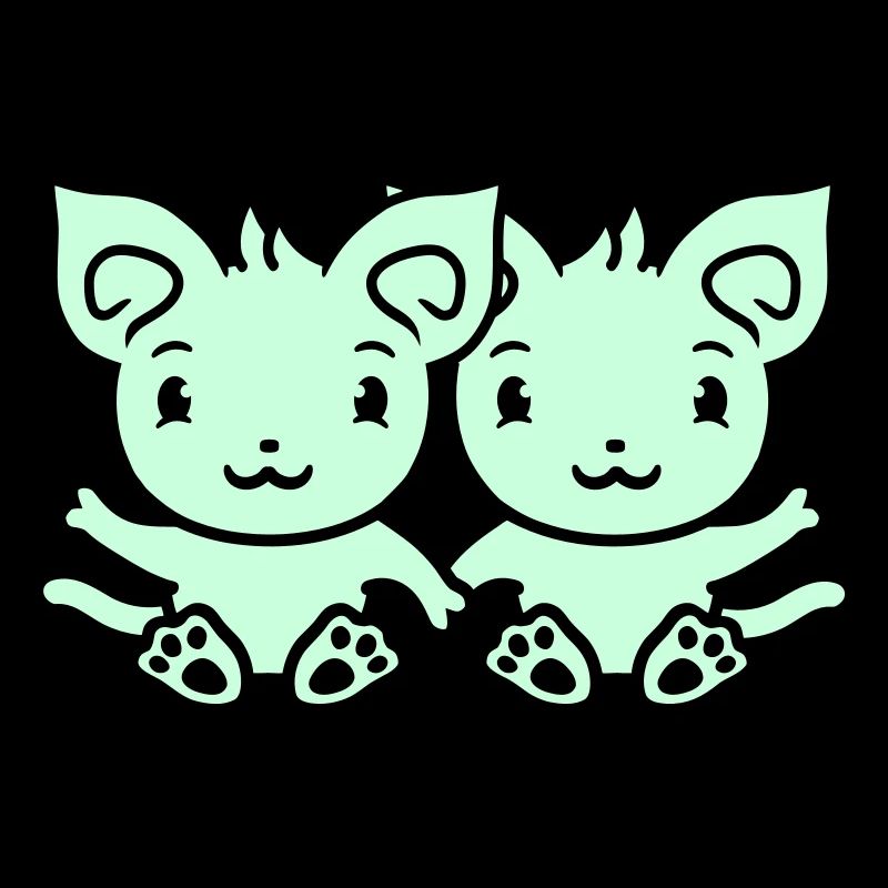 Zwei Glückliche Katzen 2 Freunde Pärchen Team Paar