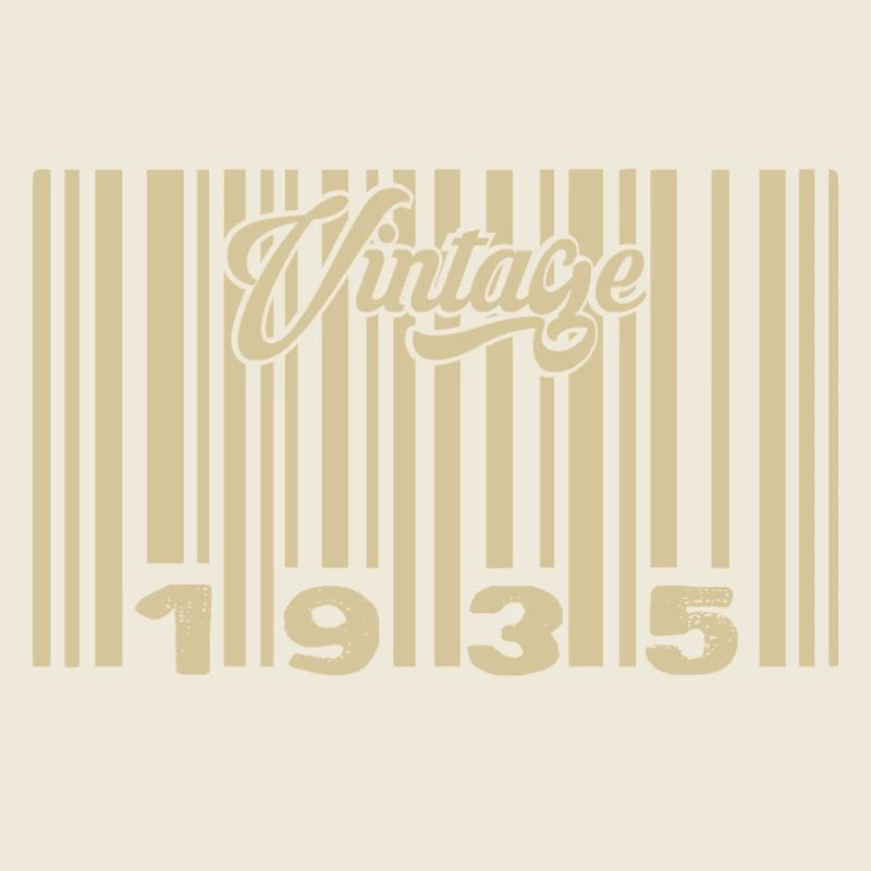 vintage 1935 Code barre 1935: Année 2025.