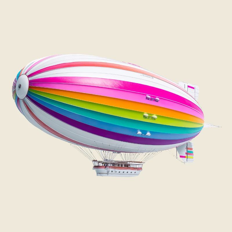 Imprimé Zeppelin arc-en-ciel