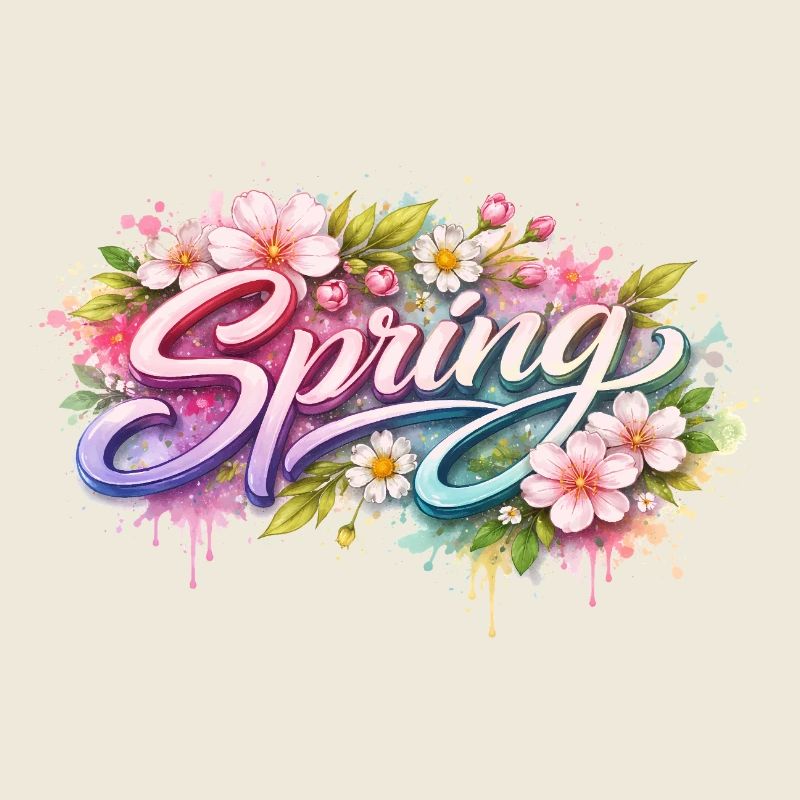 Lettrage printanier avec fleurs Description