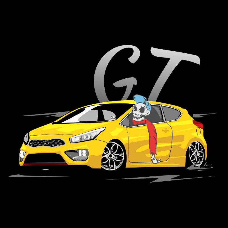 Ceed gt Coupe yellow with driver