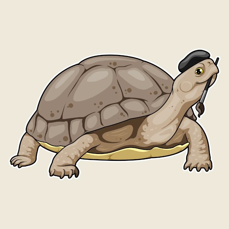 Turtle Painter Brush Painting