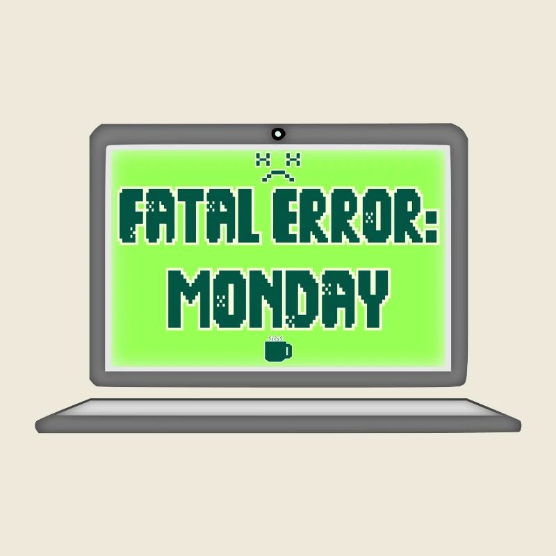 Fatal Error I Hate Mondays Geek Tech Sarcastic