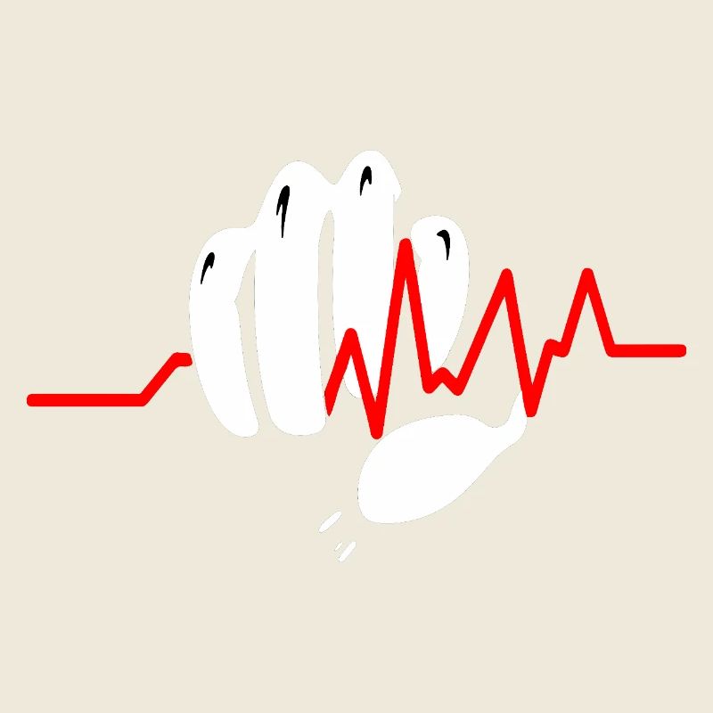 clenched fist with pulse line