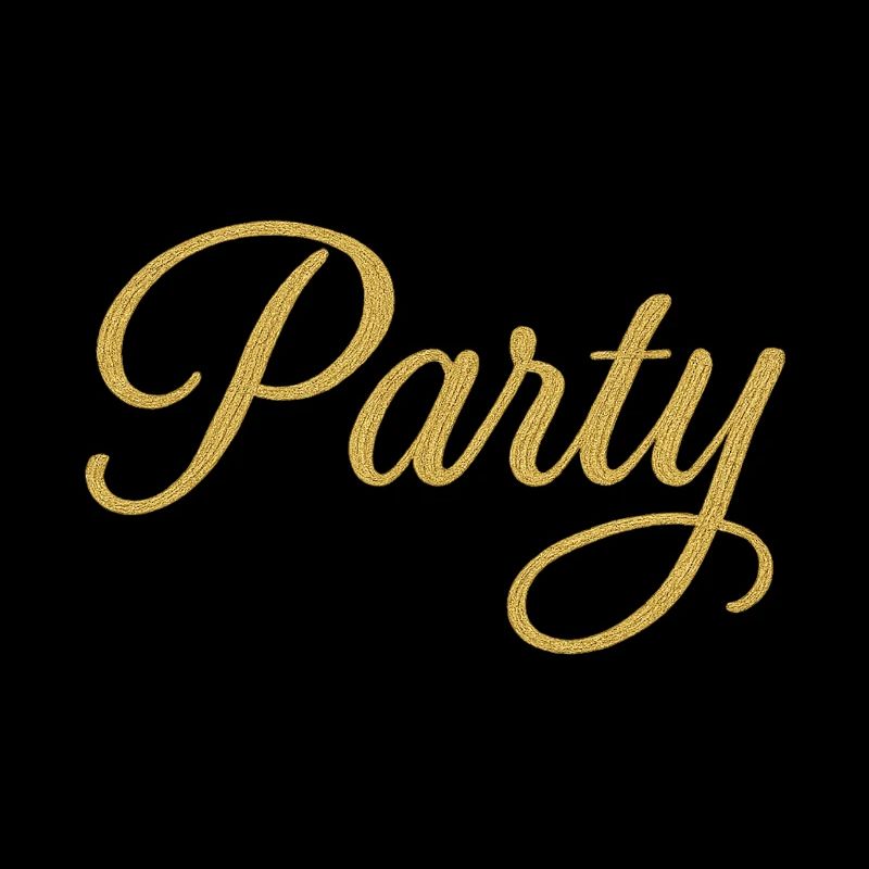 PARTY Script élégant de paillettes d’or pour les célébrations