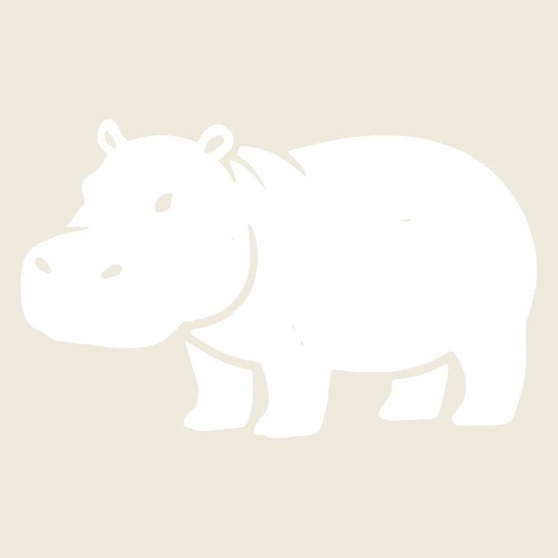 Silhouette Hippopotame Blanche