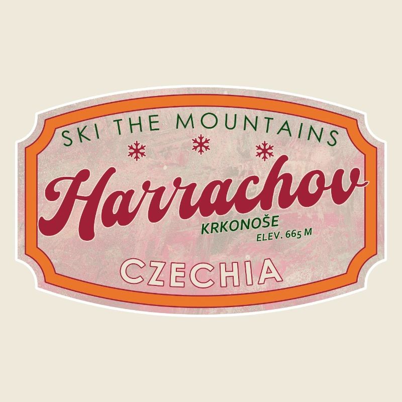 Harrachov Tchèque Label de ski tchèque Rétro