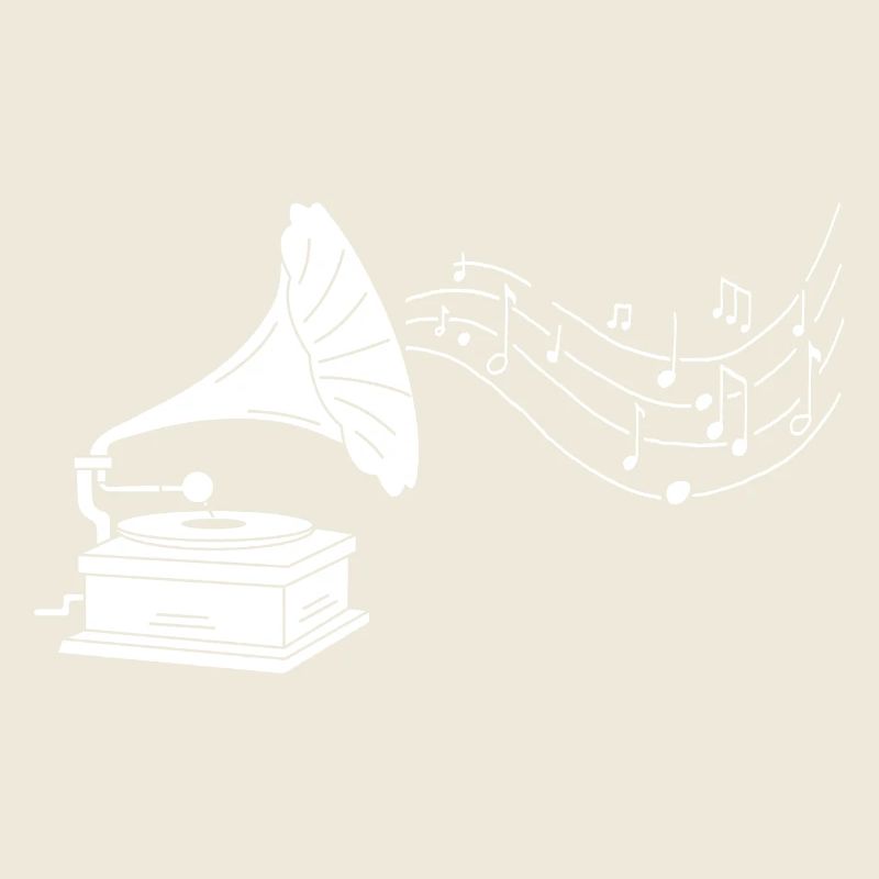 gramophone blanc et musique