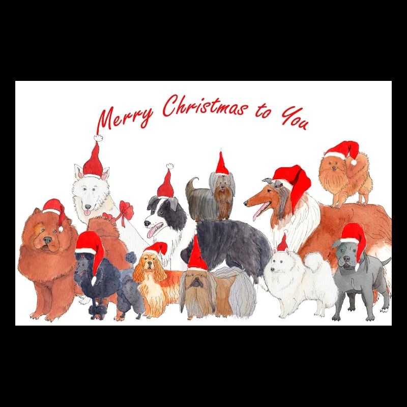 Chiens de Noël 1 autocollant