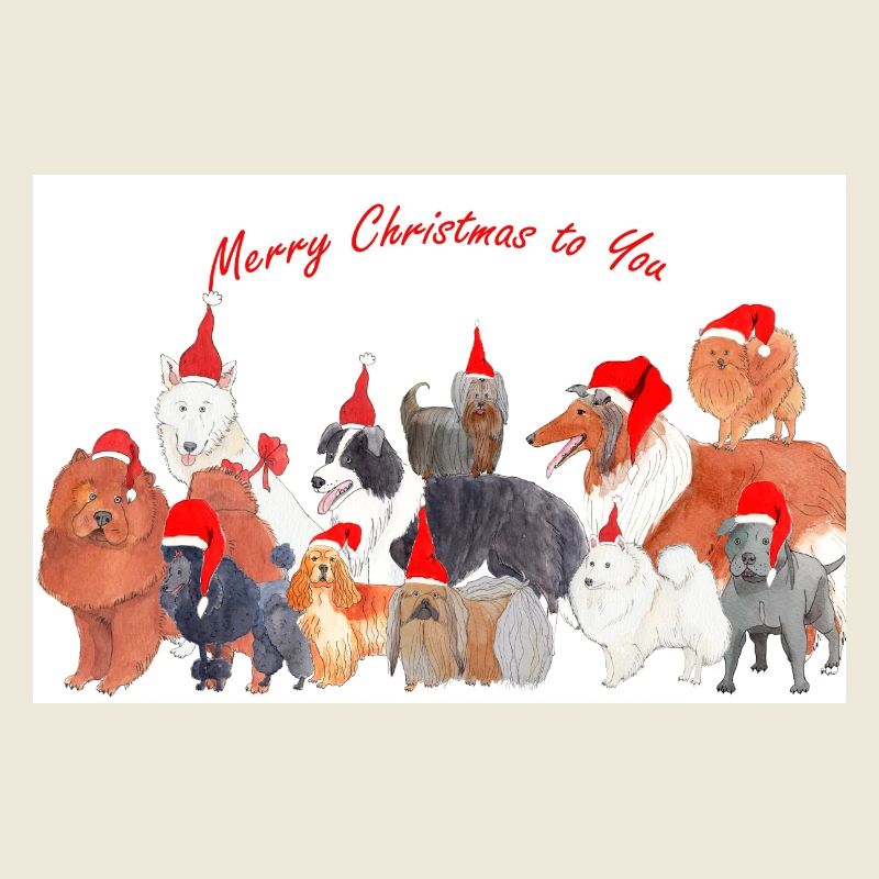 Chiens de Noël 1 autocollant