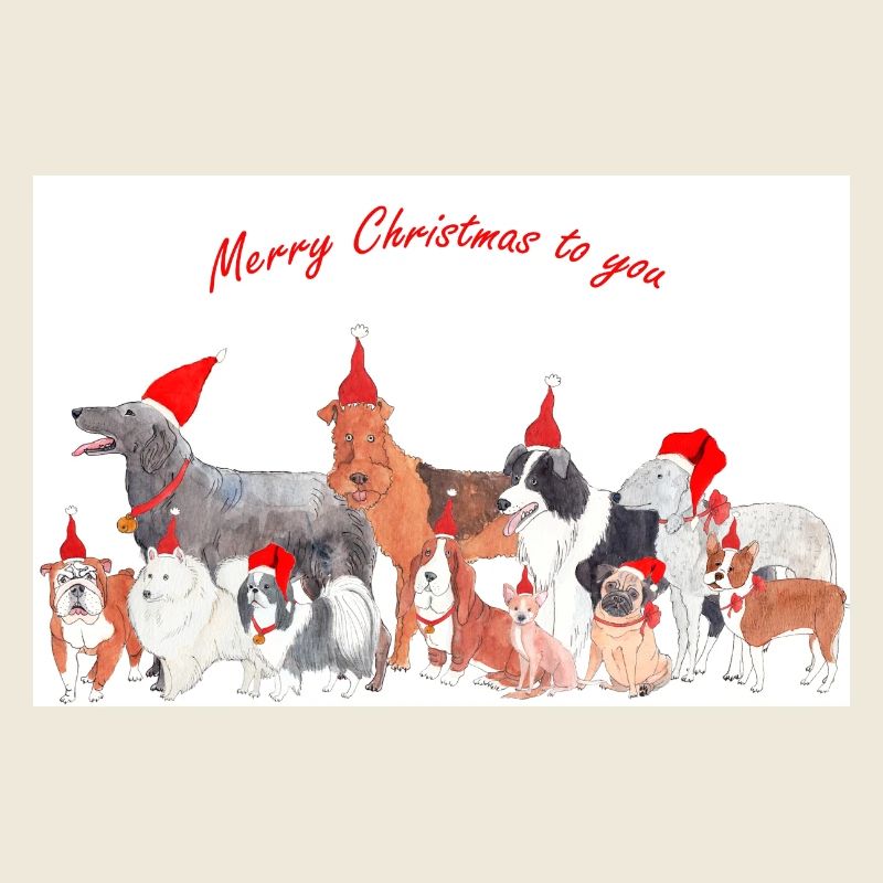 Weihnachtshunde 2 Aufkleber