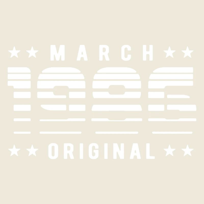Mars 1986 Anniversaire vintage rayé original